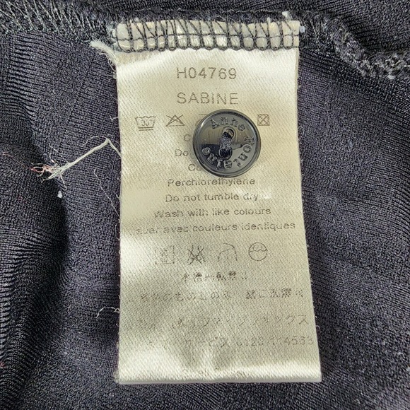 Anne Fontaine Sabine Black Textured Chevron Button Up Shirt Size 3 (US 4/6) - Picture 3 of 12